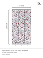 AMOSTRA PAPEL DE PAREDE FLORA VI FUNDO CINZA