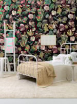 AMOSTRA PAPEL DE PAREDE FLORES IMAGINÁRIAS PRETO