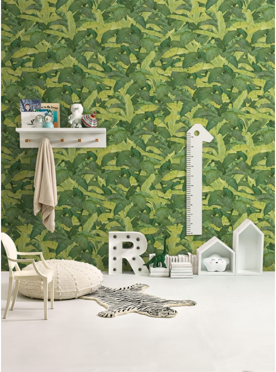 AMOSTRA PAPEL DE PAREDE FOLHAGENS VERDE