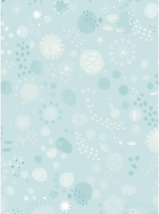 AMOSTRA PAPEL DE PAREDE JARDIM DE ESTRELAS AZUL