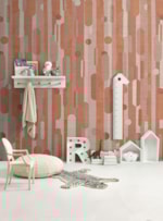 AMOSTRA PAPEL DE PAREDE PALHA SOPRO ROSA E LARANJA 113