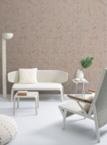 PAINEL DE PAREDE FRACTAL NATURAL CINZA E LARANJA