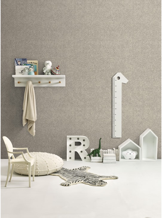 PAINEL DE PAREDE TURING BEGE E MARROM