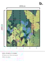 PAINEL FLORESTA TROPICAL VERDE E AZUL
