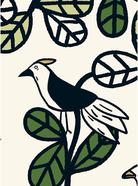 PAPEL DE PAREDE ÁRVORE SOMBREIRA PRETO E VERDE