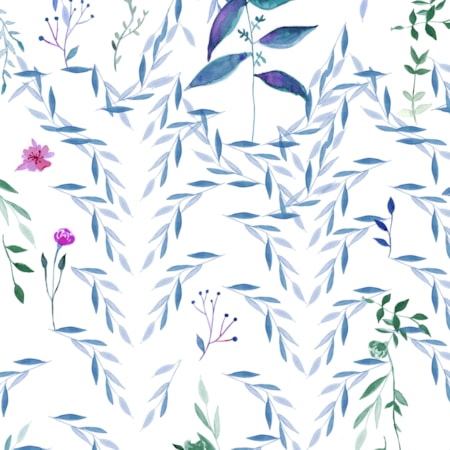 Papel De Parede Mata Fundo Azul Sandra Jávera Branco Papel De