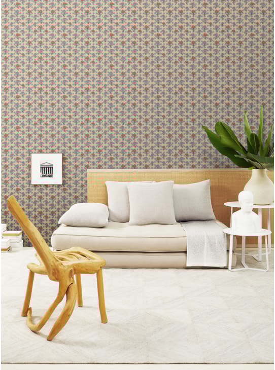 PAPEL DE PAREDE PRIMAVERA FUTURISTA XADREZ MINI ROSA