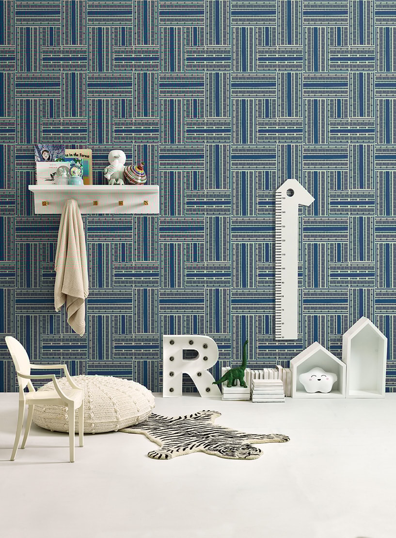 PAPEL DE PAREDE TEIA AZUL