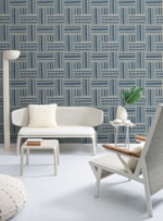 PAPEL DE PAREDE TEIA AZUL