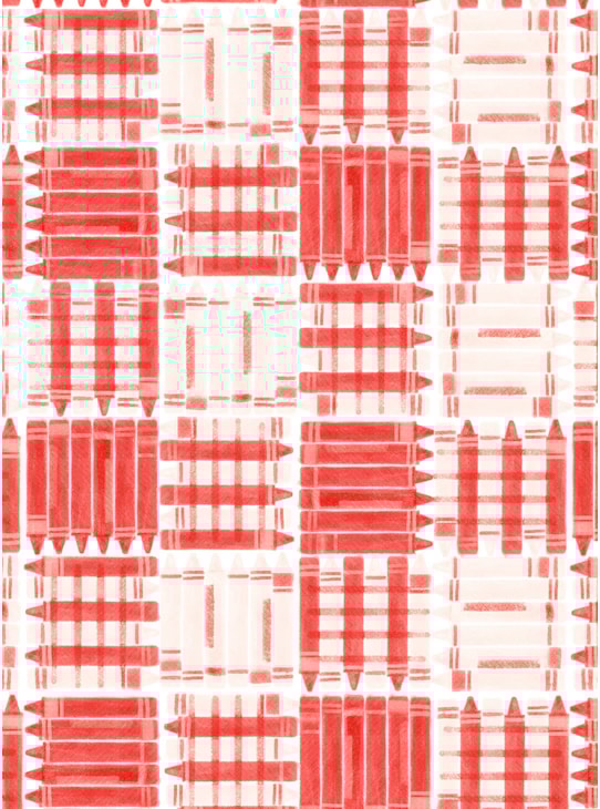 PAPEL DE PAREDE VICHY DE LÁPIS VERMELHO