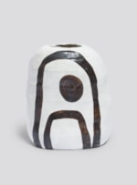 VASO CERÂMICA TRAÇOS III BRANCO E PRETO